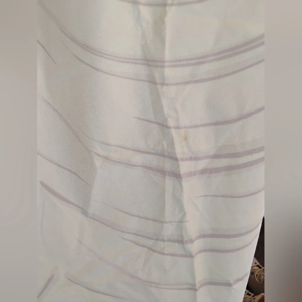 Source Unknown Cream and Pink Accent Curtains